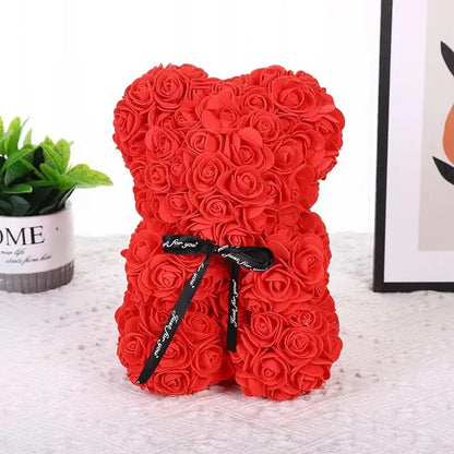 Rose bear teddy bear, 25cm(9.8 inches), flower Teddy Bear, Valentine's Day Gift, Christmas gift, birthday gift, party gift