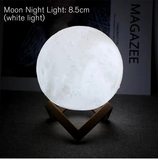 Moon LED Night Light Lamp Battery Powered With Stand