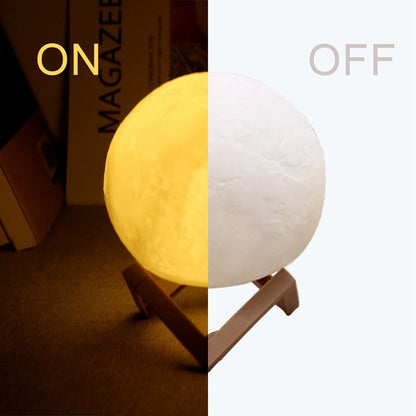 Moon LED Night Light Lamp Battery Powered With Stand