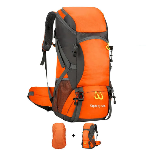 Hiking Backpack Waterproof 50L Lightweight Travel Backpack with Rain Cover for Camping