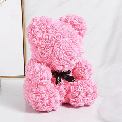 Rose bear teddy bear, 25cm(9.8 inches), flower Teddy Bear, Valentine's Day Gift, Christmas gift, birthday gift, party gift