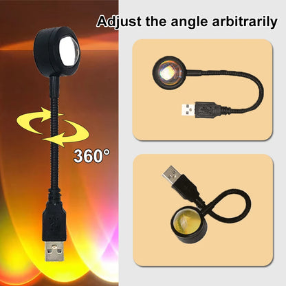 Sunset Projection Lamp: Rainbow, Atmosphere, Night Light, Sunset Light.