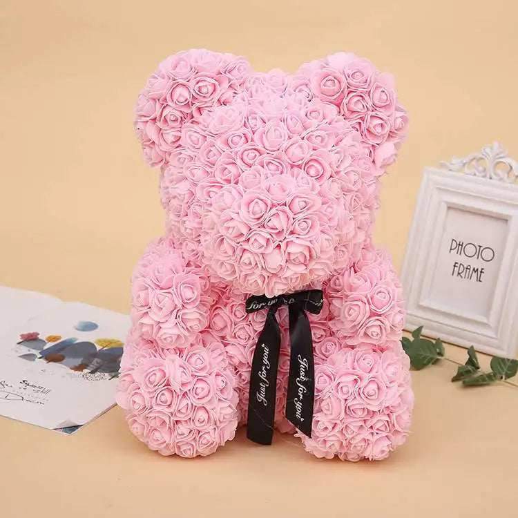 Rose bear teddy bear, 25cm(9.8 inches), flower Teddy Bear, Valentine's Day Gift, Christmas gift, birthday gift, party gift