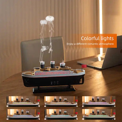 Titanic Ship  Air Humidifier. Essential Oil Arome Diffuser 250ml. Colorful Night Lights